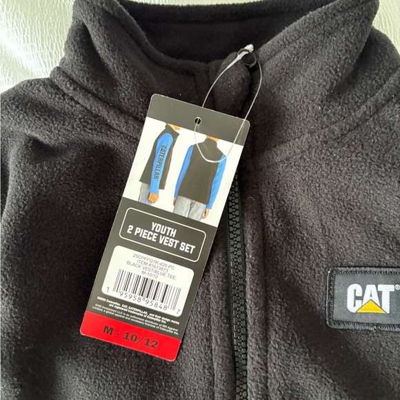 Caterpillar Black and Blue Vest with Color-Block Design - Picture 3 of 4